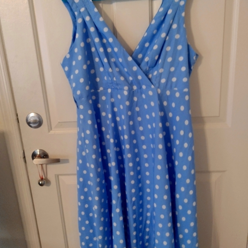 Blue polka dot dress